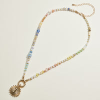 Multi-colored Beaded Initial Charm Necklace | Personalized Jewelry