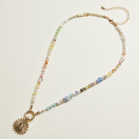 Multi-colored Beaded Initial Charm Necklace | Personalized Jewelry