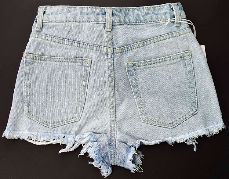 High-Waist Slim Fit Denim Shorts