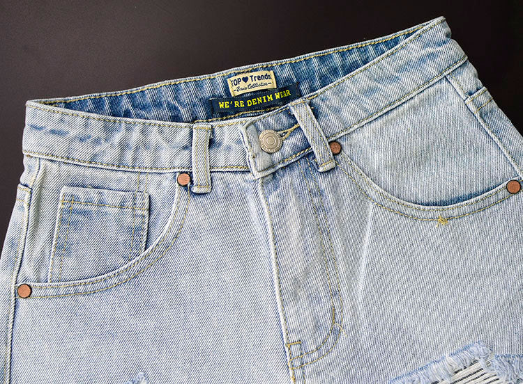High-Waist Slim Fit Denim Shorts
