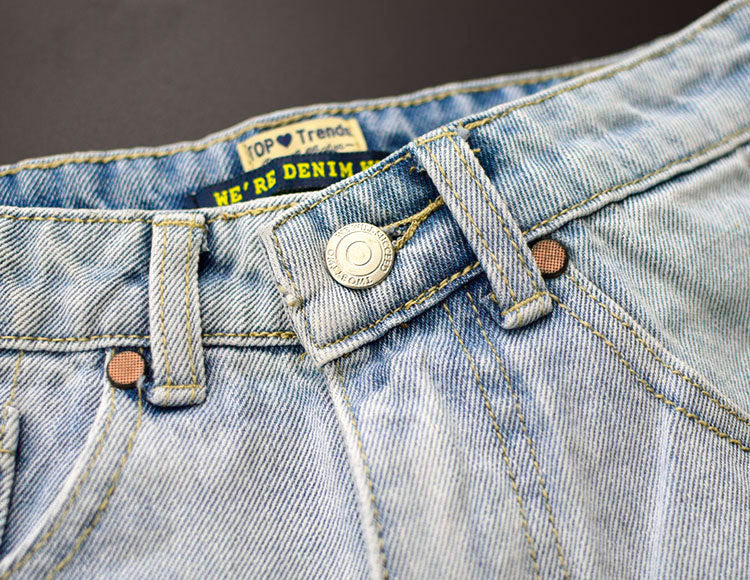 High-Waist Slim Fit Denim Shorts