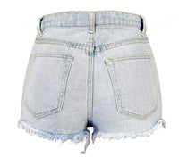 High-Waist Slim Fit Denim Shorts