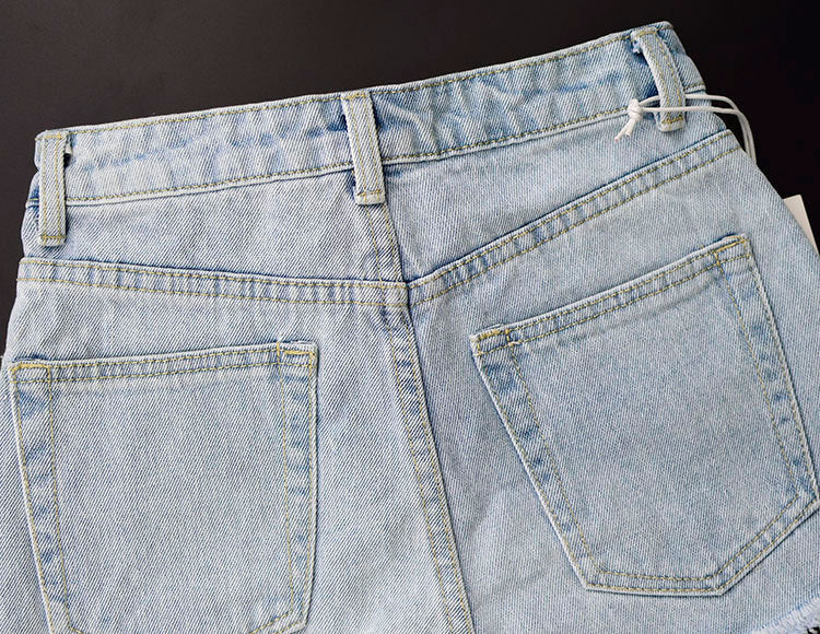 High-Waist Slim Fit Denim Shorts