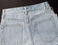High-Waist Slim Fit Denim Shorts