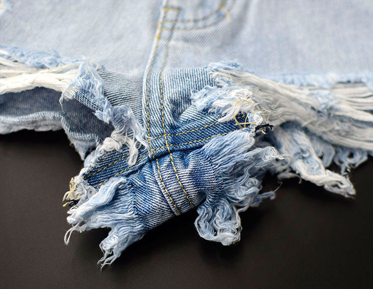 High-Waist Slim Fit Denim Shorts
