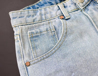 High-Waist Slim Fit Denim Shorts