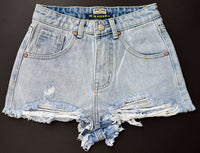 High-Waist Slim Fit Denim Shorts