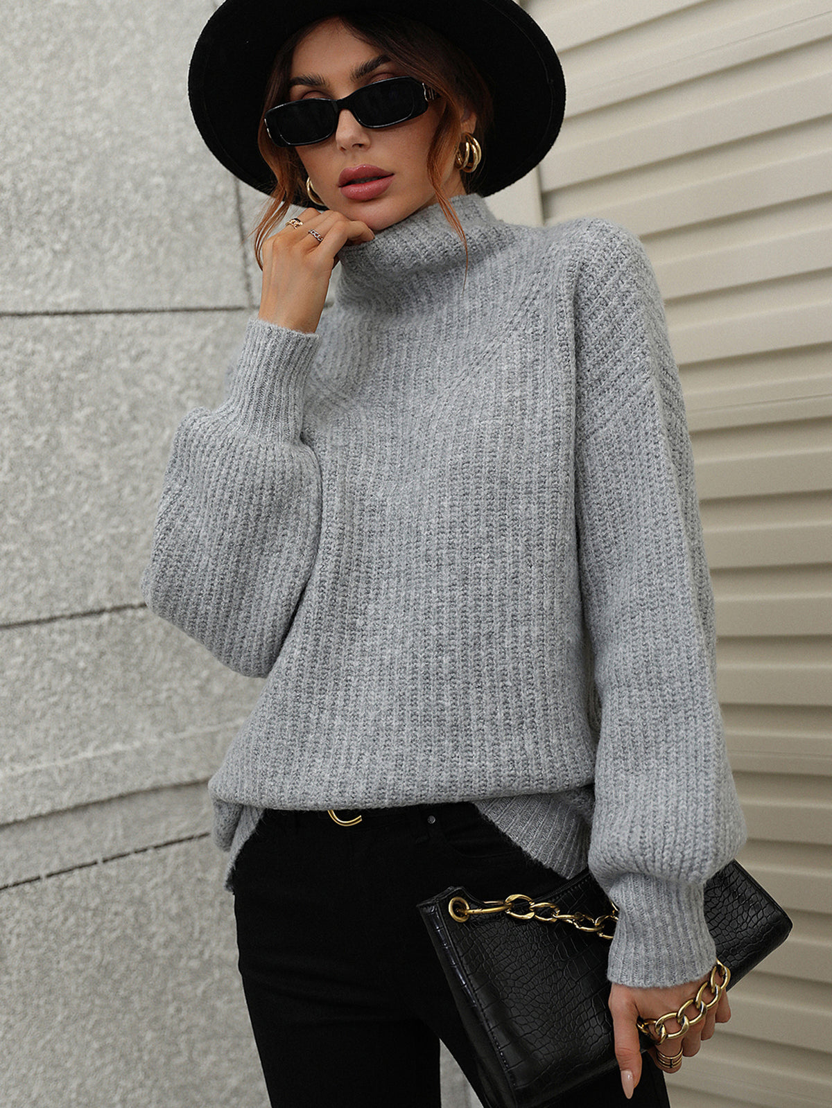 Turtleneck Pullover Loose Sweater
