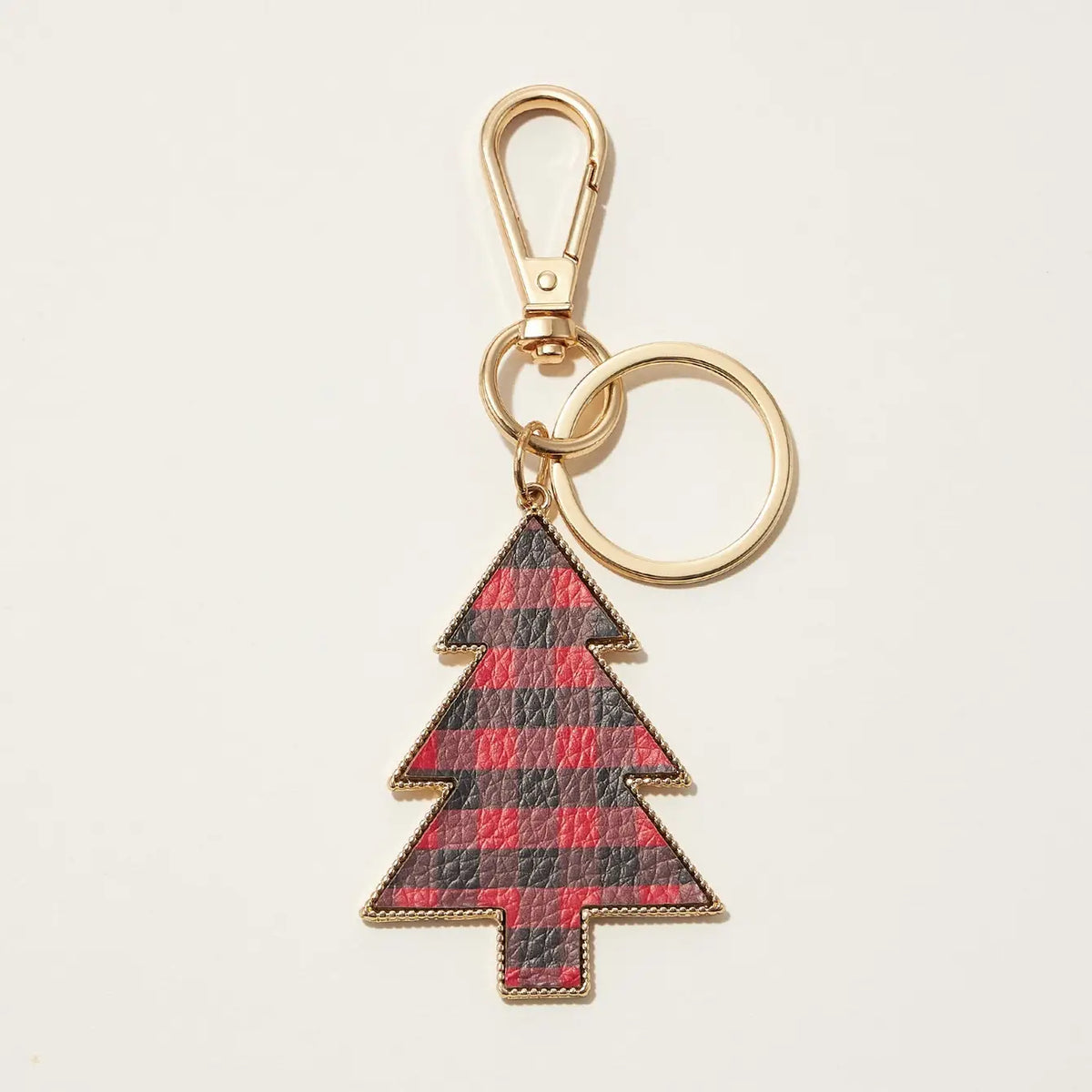 Checkered Christmas Tree Keychain