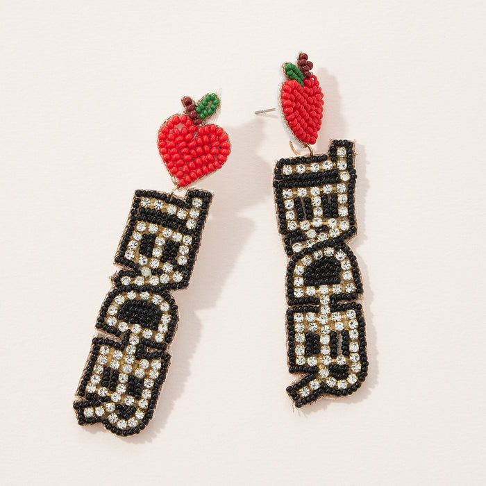 love teacher seed bead earrings