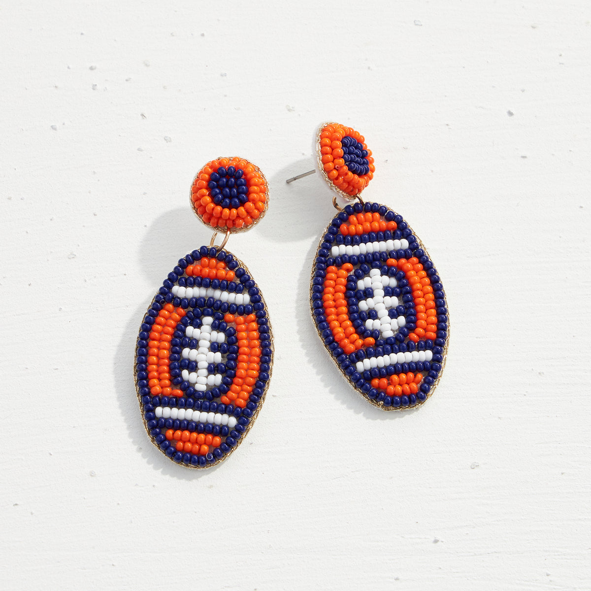 Football Seed Bead Earrings