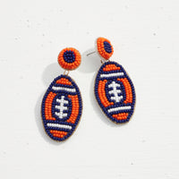 Football Seed Bead Earrings