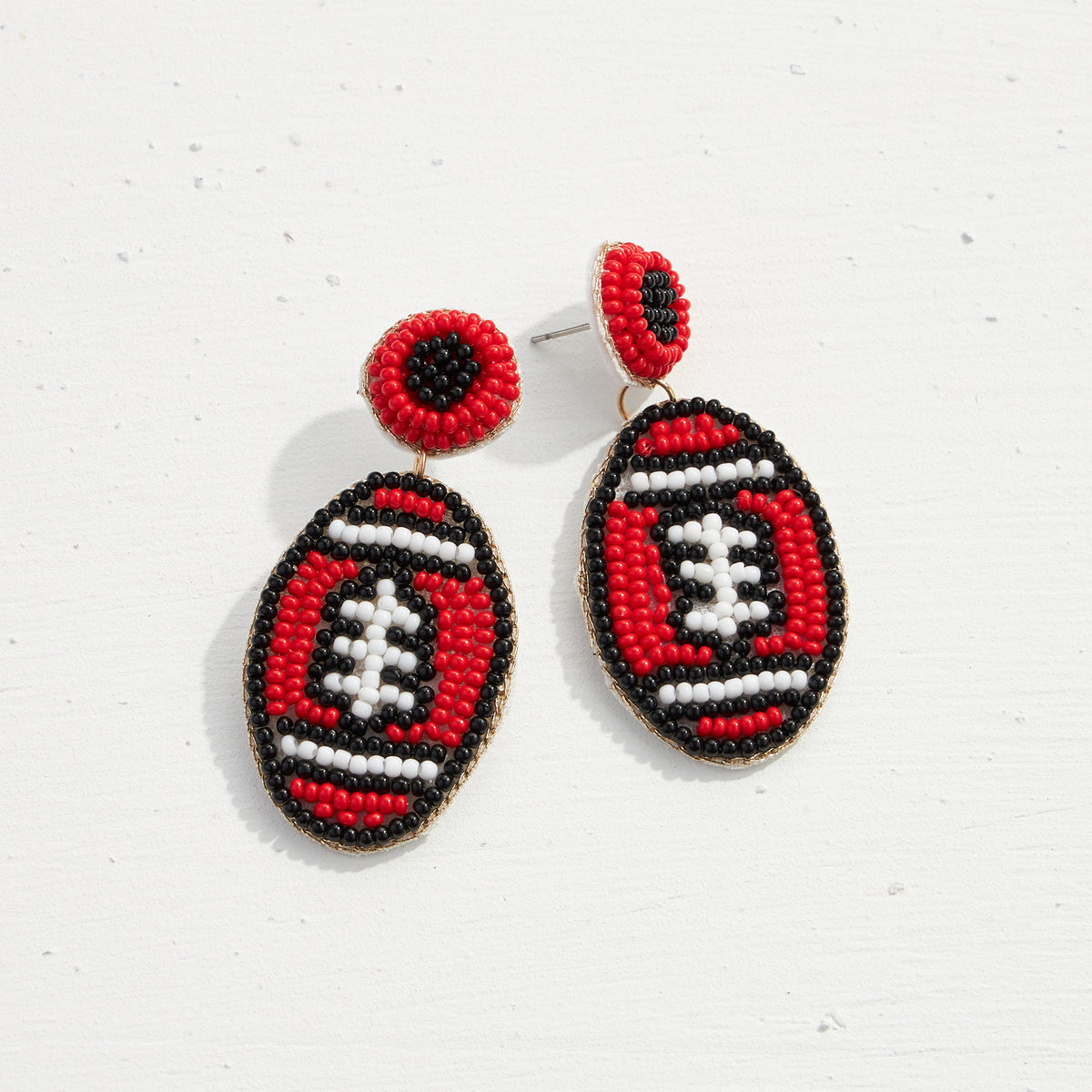 Football Seed Bead Earrings