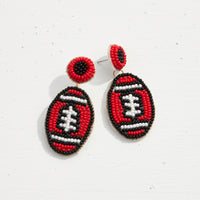 Football Seed Bead Earrings
