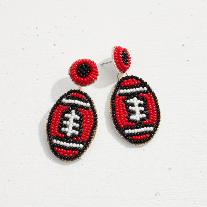 Football Seed Bead Earrings