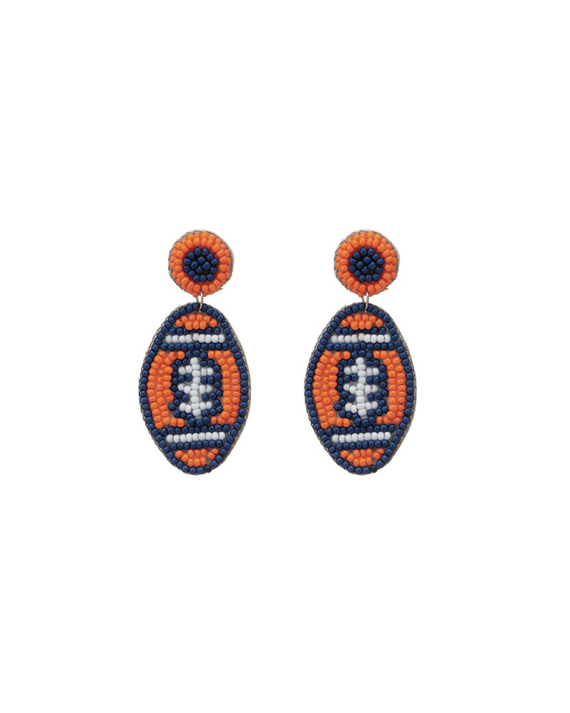 Football Seed Bead Earrings