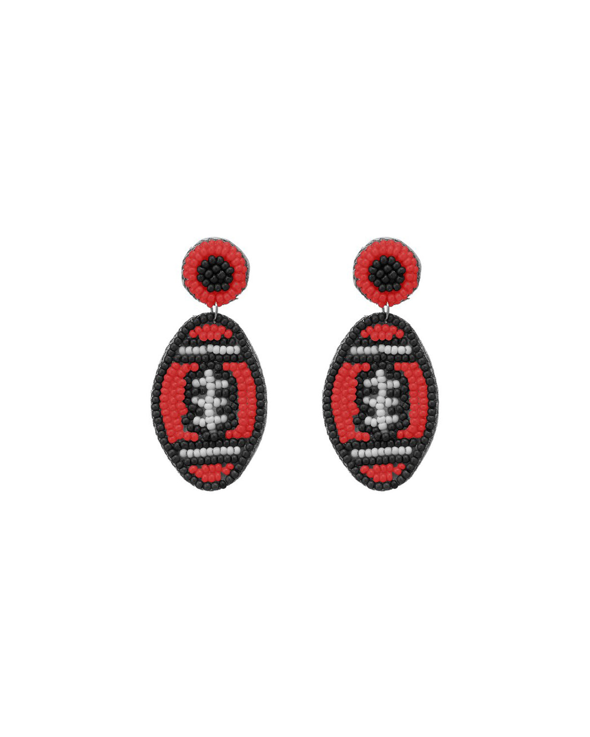 Football Seed Bead Earrings