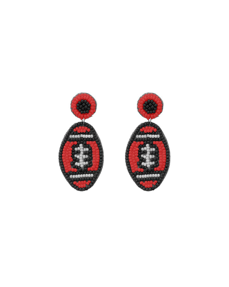 Football Seed Bead Earrings