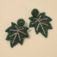 halloween black cat seed bead earrings