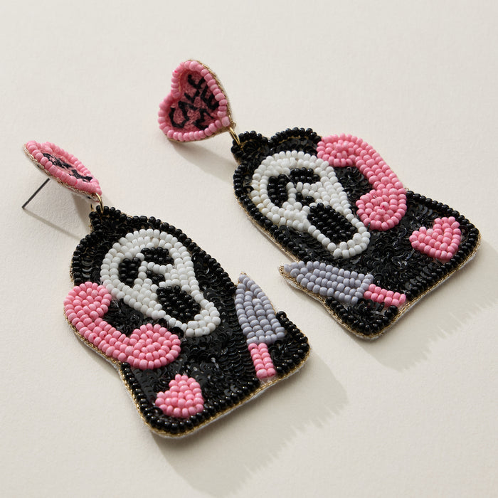 ghost face earrings