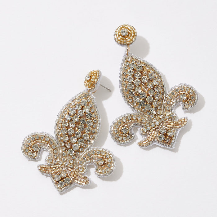 Mardi Gras Earrings, Fleur De Lis