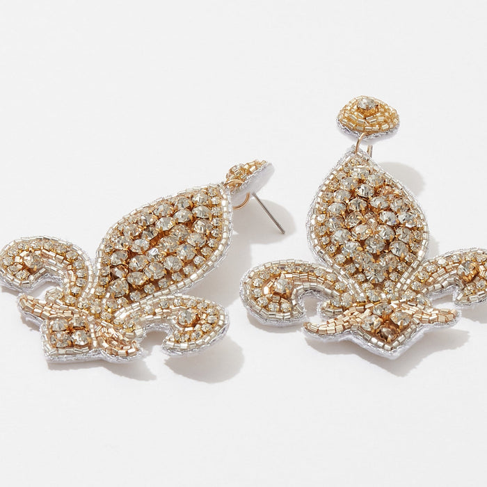 Mardi Gras Earrings, Fleur De Lis