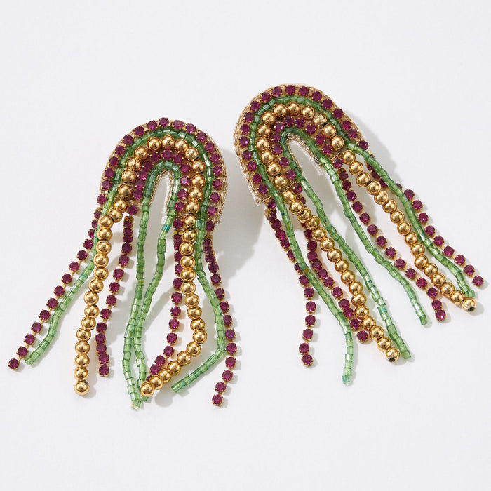 Mardi Gras Beaded Earring