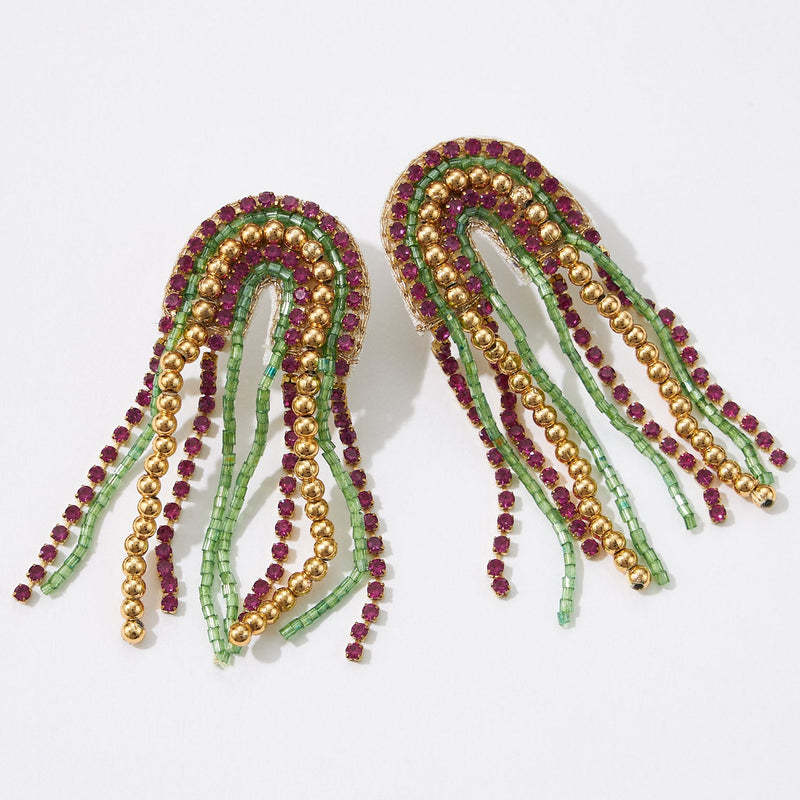 Mardi Gras Beaded Earring