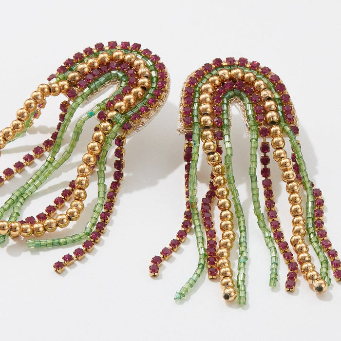 Mardi Gras Beaded Earring