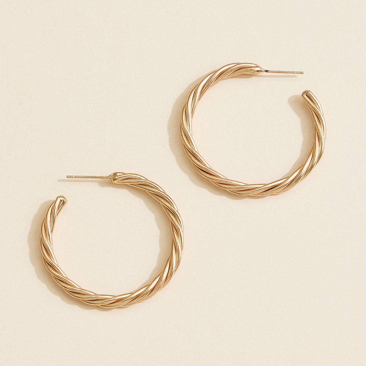 Twisted Rope Hoop Earrings – Gold & Silver-Tone Textured Hoops for Women