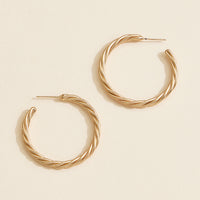 Twisted Rope Hoop Earrings – Gold & Silver-Tone Textured Hoops for Women