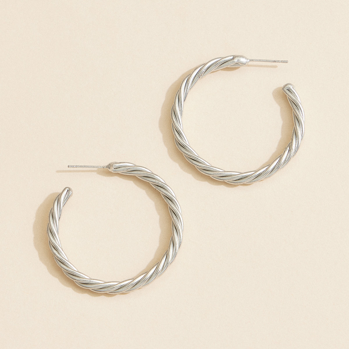 Twisted Rope Hoop Earrings – Gold & Silver-Tone Textured Hoops for Women
