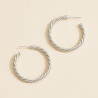 Twisted Rope Hoop Earrings – Gold & Silver-Tone Textured Hoops for Women