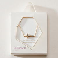 Gold Dipped Cross Pave Pendant Necklace
