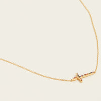 Gold Dipped Cross Pave Pendant Necklace