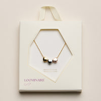 Gold Dipped Triple Heart Pendant Necklace – Dainty Chain