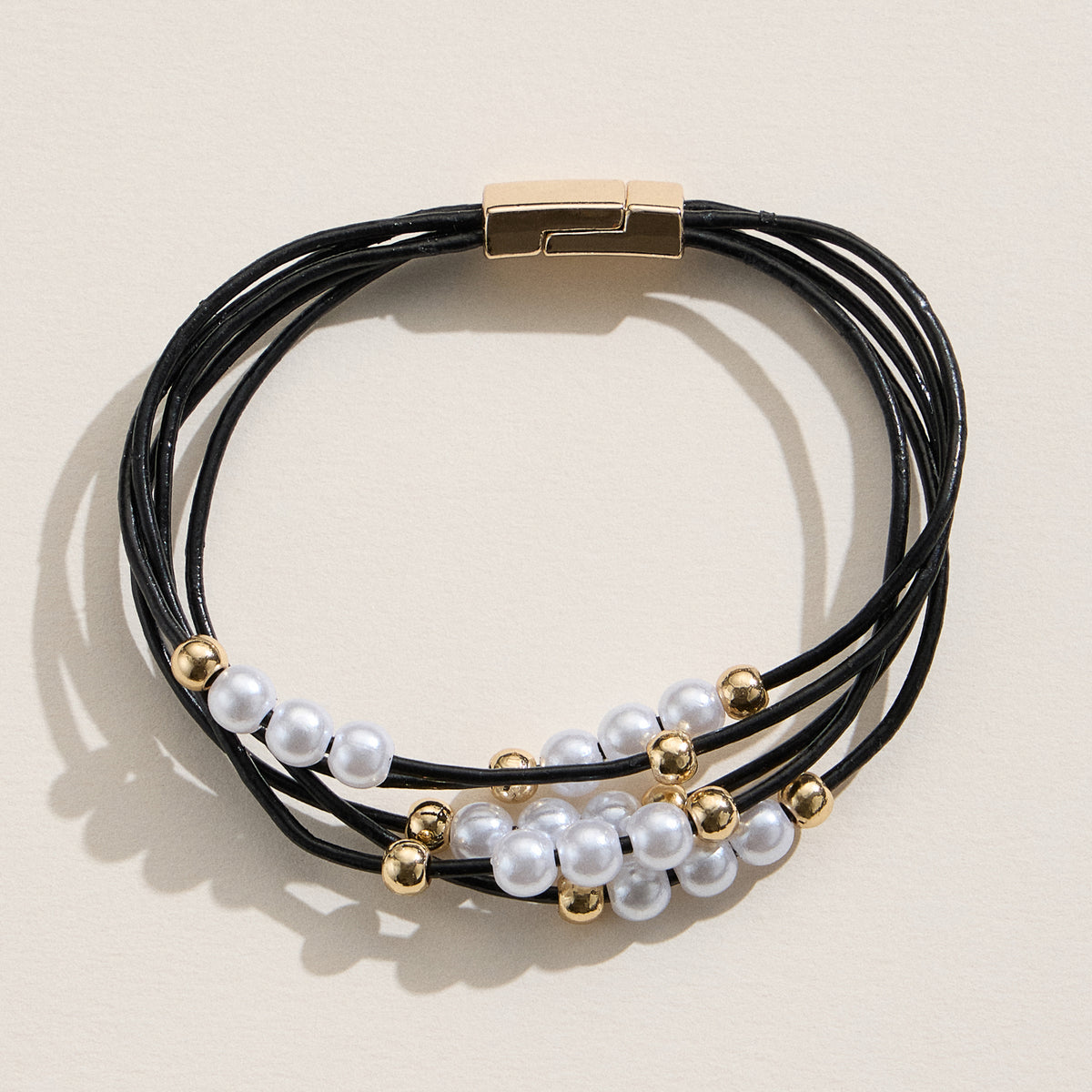 Multi-Strand Bracelet with Faux Freshwater Pearls