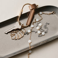 Minimal Chain Anklet with White Beads – Delicate Everyday Anklet