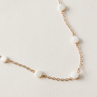 Minimal Chain Anklet with White Beads – Delicate Everyday Anklet