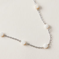 Minimal Chain Anklet with White Beads – Delicate Everyday Anklet