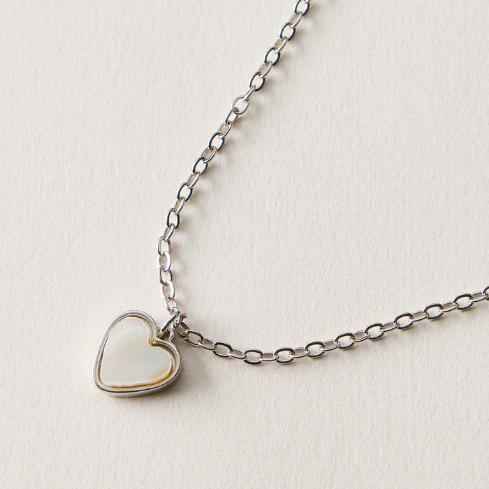 Heart Charm Chain Anklet – Minimal White Heart Anklet