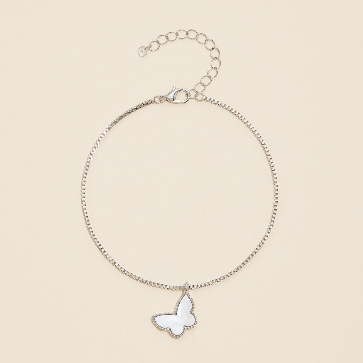 MOP Butterfly Charm Basic Chain Anklet