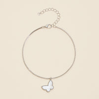 MOP Butterfly Charm Basic Chain Anklet