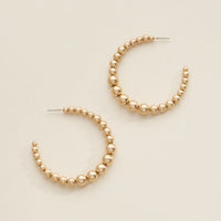 Elegant Beaded Hoop Earrings in Gold and Silver – Modern Statement Jewelry