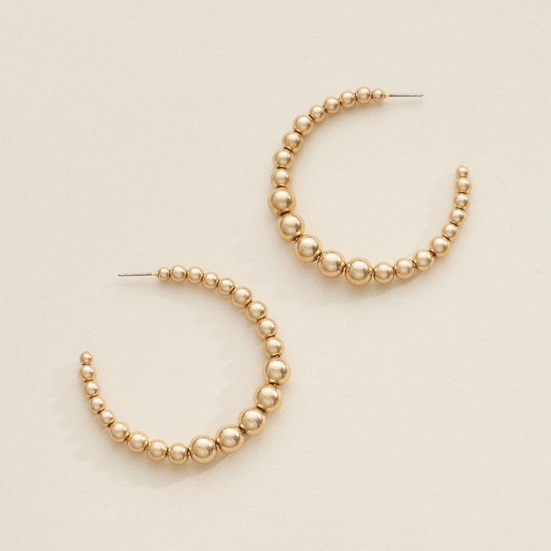 Elegant Beaded Hoop Earrings in Gold and Silver – Modern Statement Jewelry
