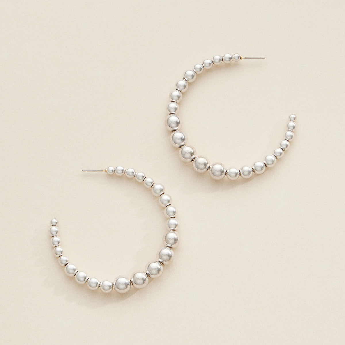 Elegant Beaded Hoop Earrings in Gold and Silver – Modern Statement Jewelry