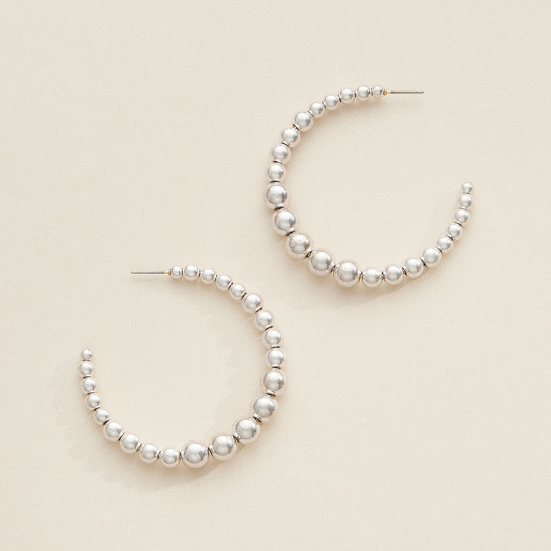 Elegant Beaded Hoop Earrings in Gold and Silver – Modern Statement Jewelry
