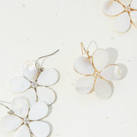 Floral Pearl Shell Dangling Earrings