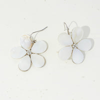 Floral Pearl Shell Dangling Earrings