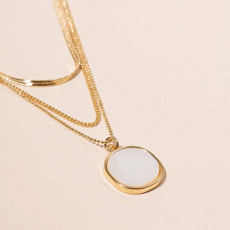 Round Charm Layered Necklace